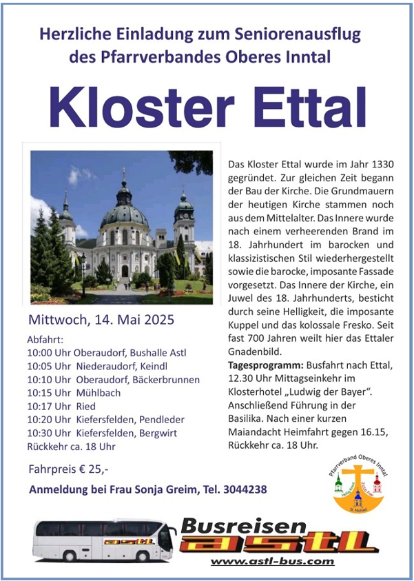 Seniorenausflug Kloster Ettal 2025