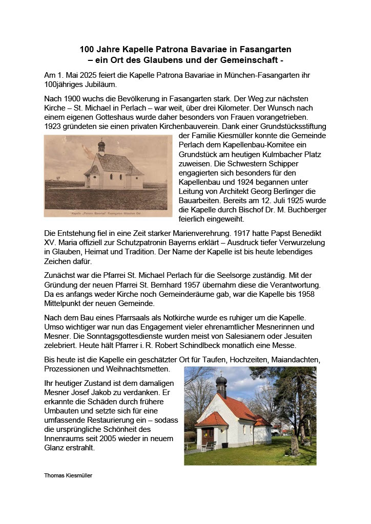 100 Jahre Patrona Bavariae