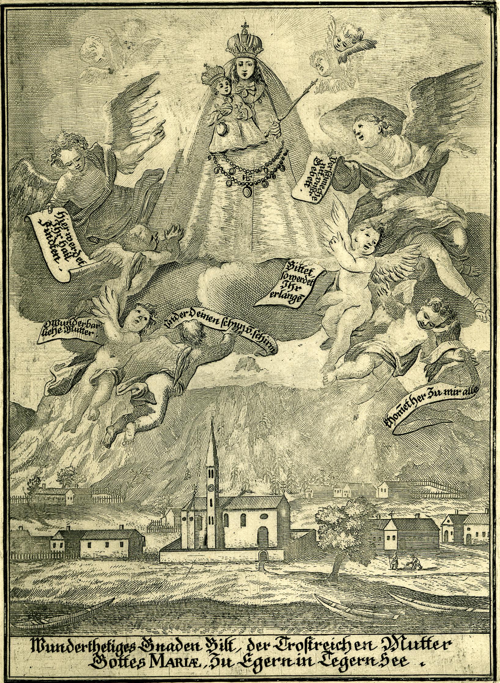 Das Marien-Gnadenbild von Egern am Tegernsee, Kupferstich, um 1706