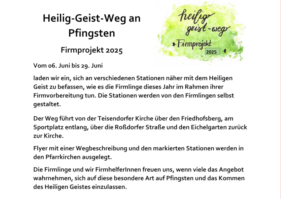 Heilig Geist Weg 2025