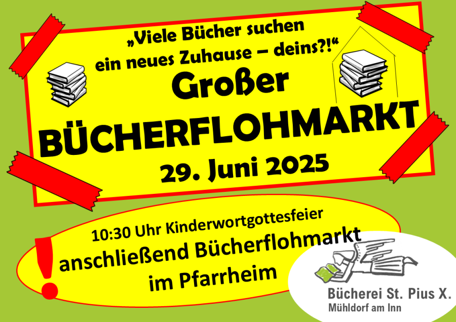 Bücherflohmarkt nach dem Gottesdienst am 29. Juni 2025 in St. Pius X.