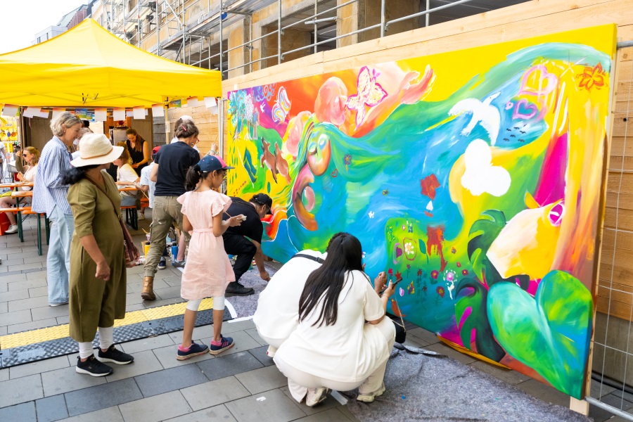 Malaktion auf dem Bennofest 2025 - Domberg-Akademie - 10 Jahre Laudato si