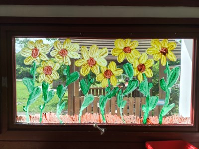 Fensterbild Sonnenblumen