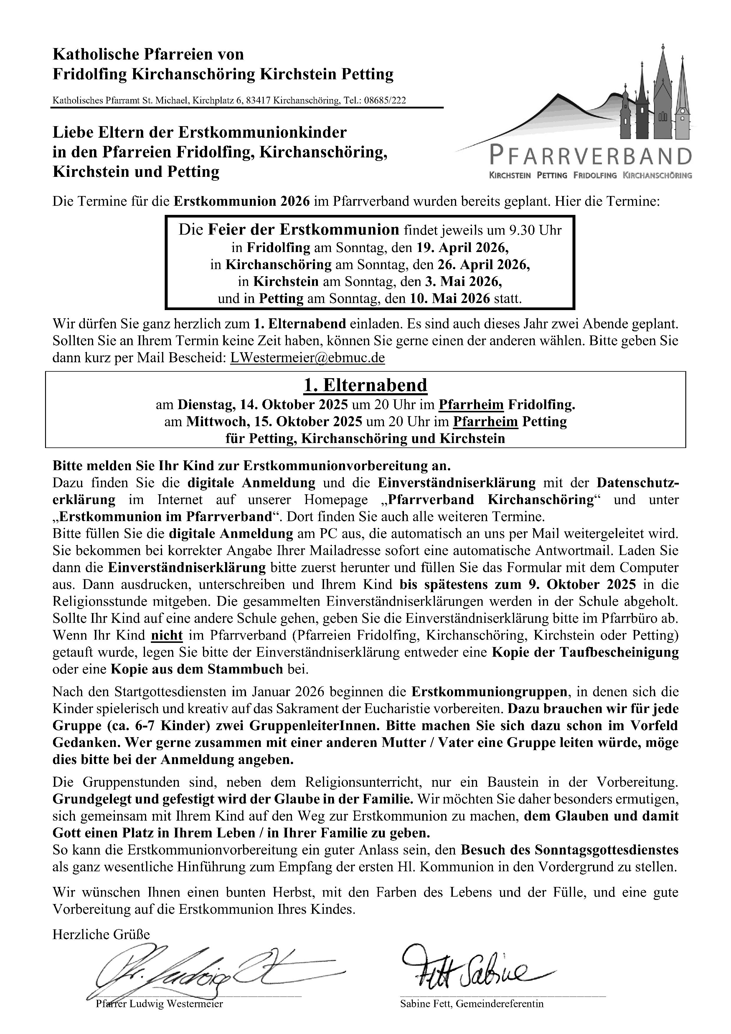 Einladungsbrief Eltern 2026