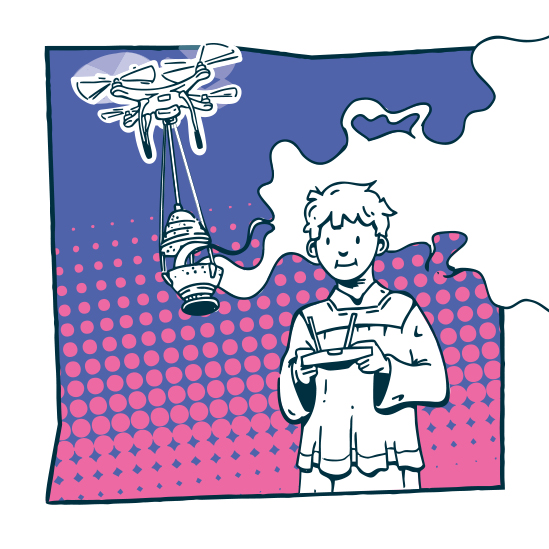 Drohne mit Weihrauch