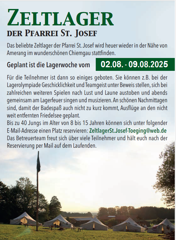 Zeltlager 2025 St. Josef