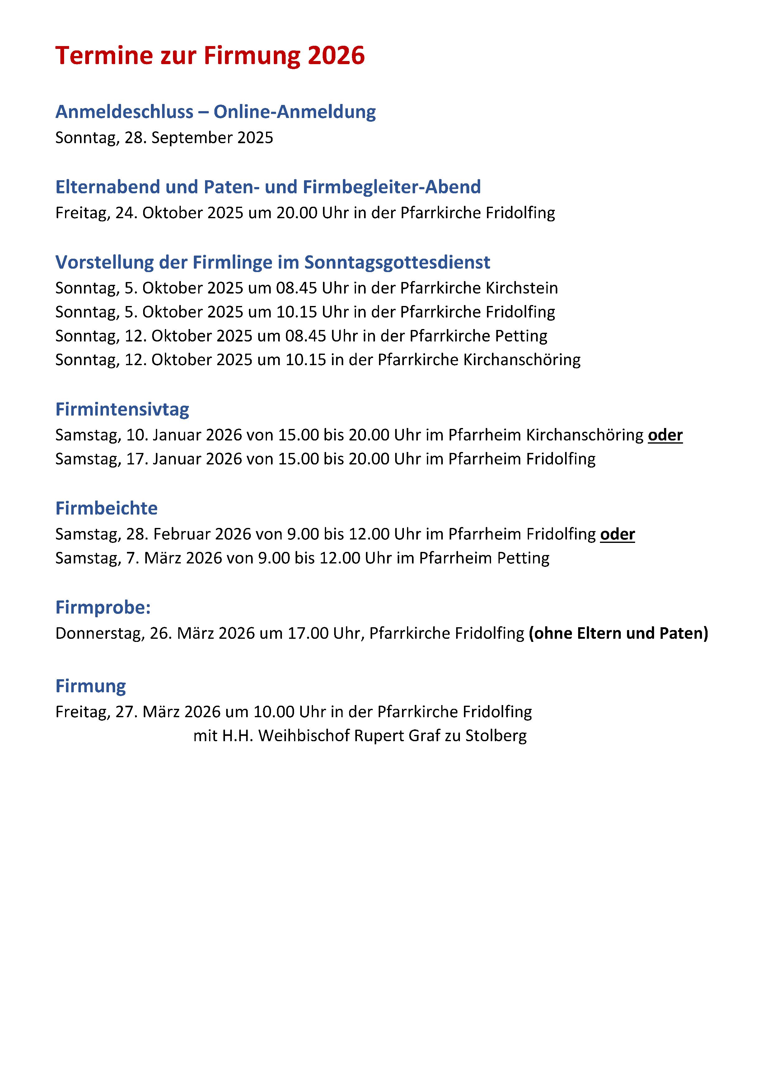 Termine zur Firmung 2026 jpg
