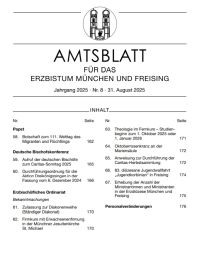 Titelblatt des Amtsblatts für das Erzbistum München und Freising in der Ausgabe vom August 2025