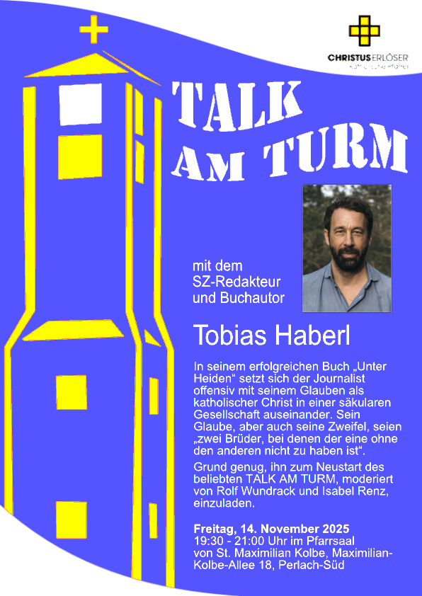 Plakat für Talk am Turm mit T. Haberl