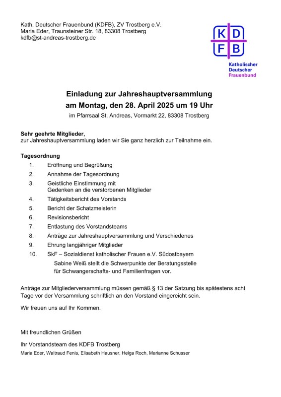 KDFB Zweigverein Trostberg