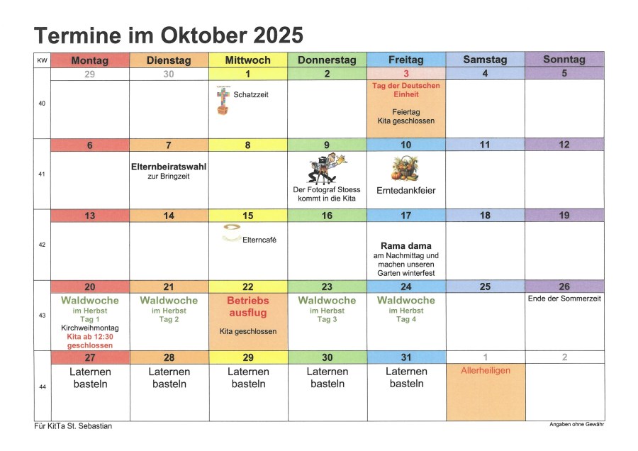 Termine Oktober 2025