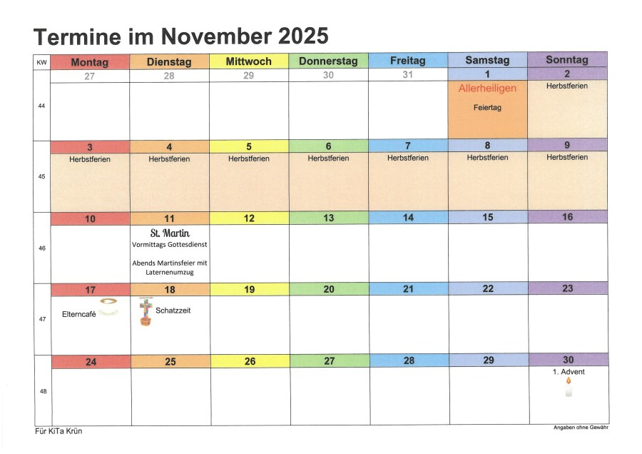 Termine Im November 2025