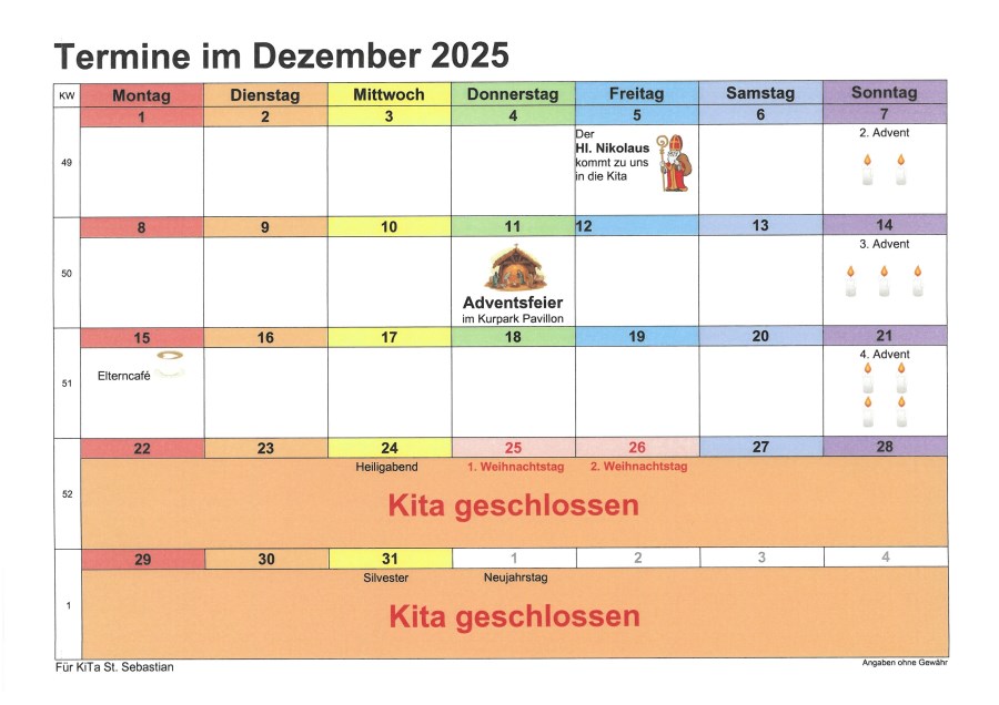 Termine im Dezember 2025