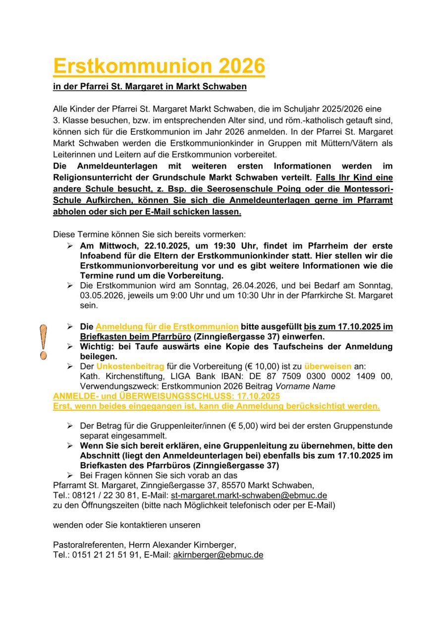 2026_Kommunion_Anmeldung Text Aushang, PN, Presse-1