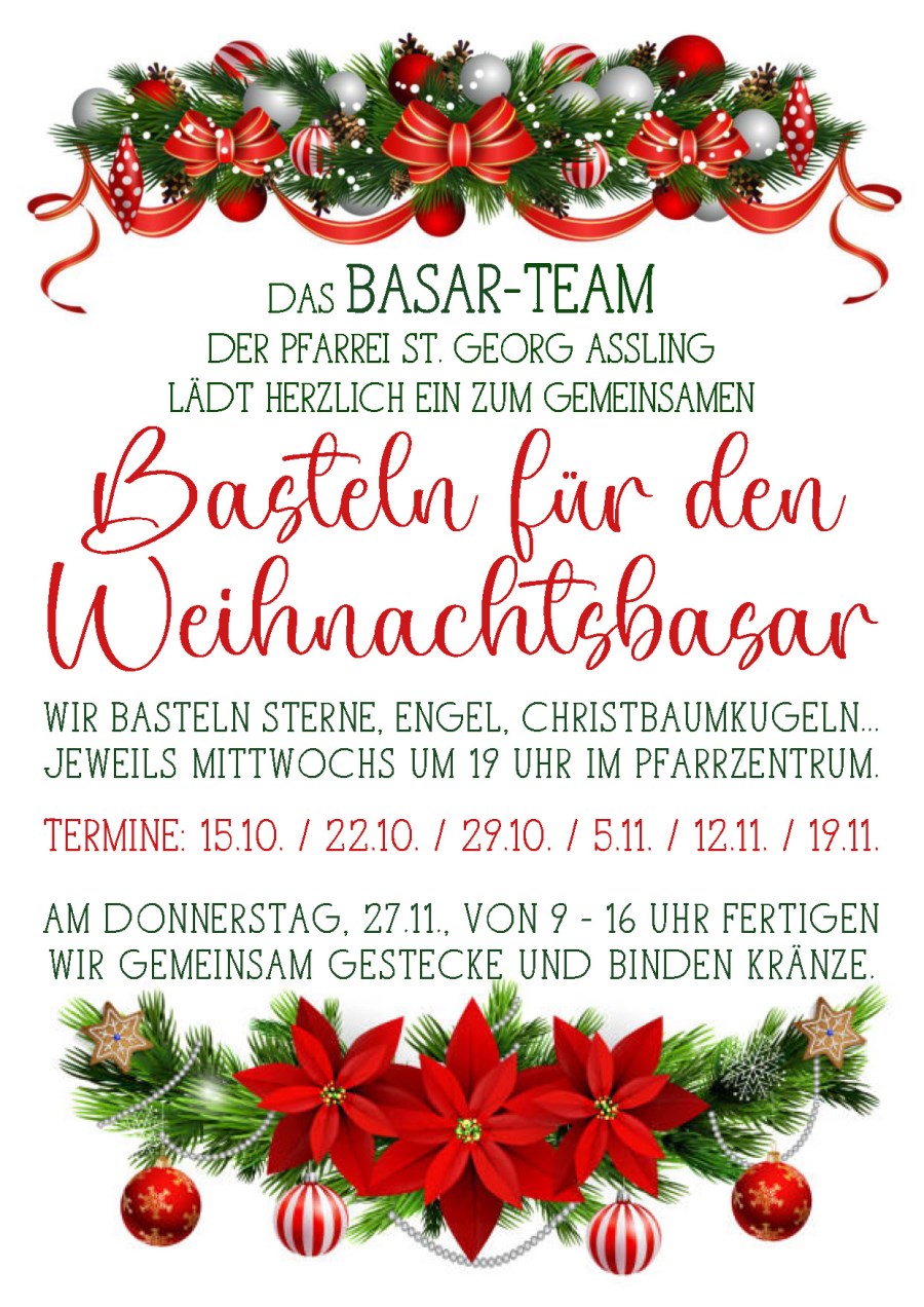Basteln für den Weihnachtsbasar Aßling