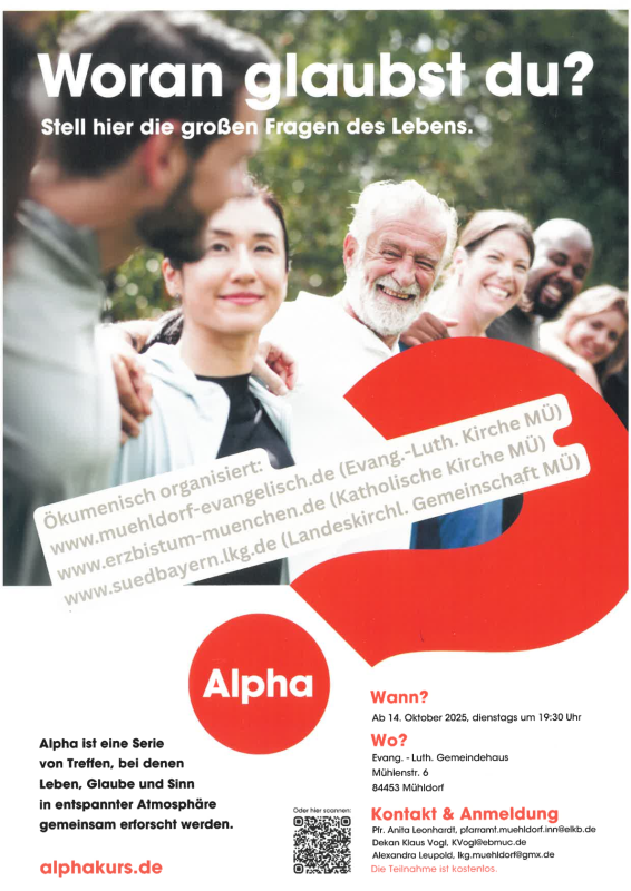 Plakat ALPHA-Kurs:<br/>Woran glaubst Du?