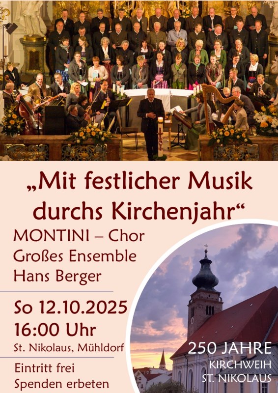 Plakat "Mit festlicher Musik durchs Kirchenjahr" Konzert Hans Berger