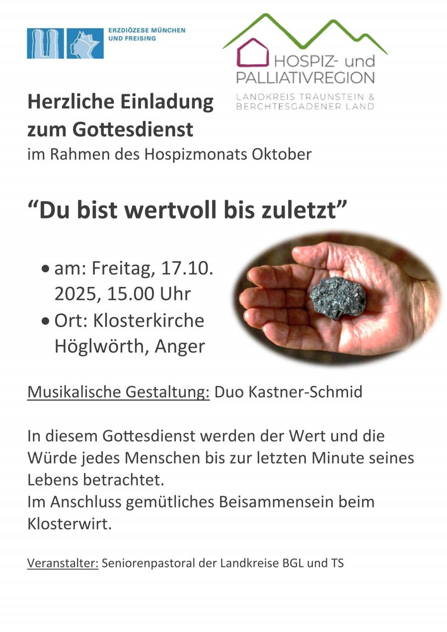 Gottesdienst im Rahmen des Hospizmonats Oktober