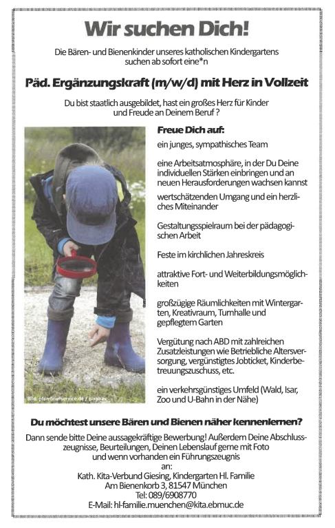 Stellenanzeige KIGA HF 2025 NEU