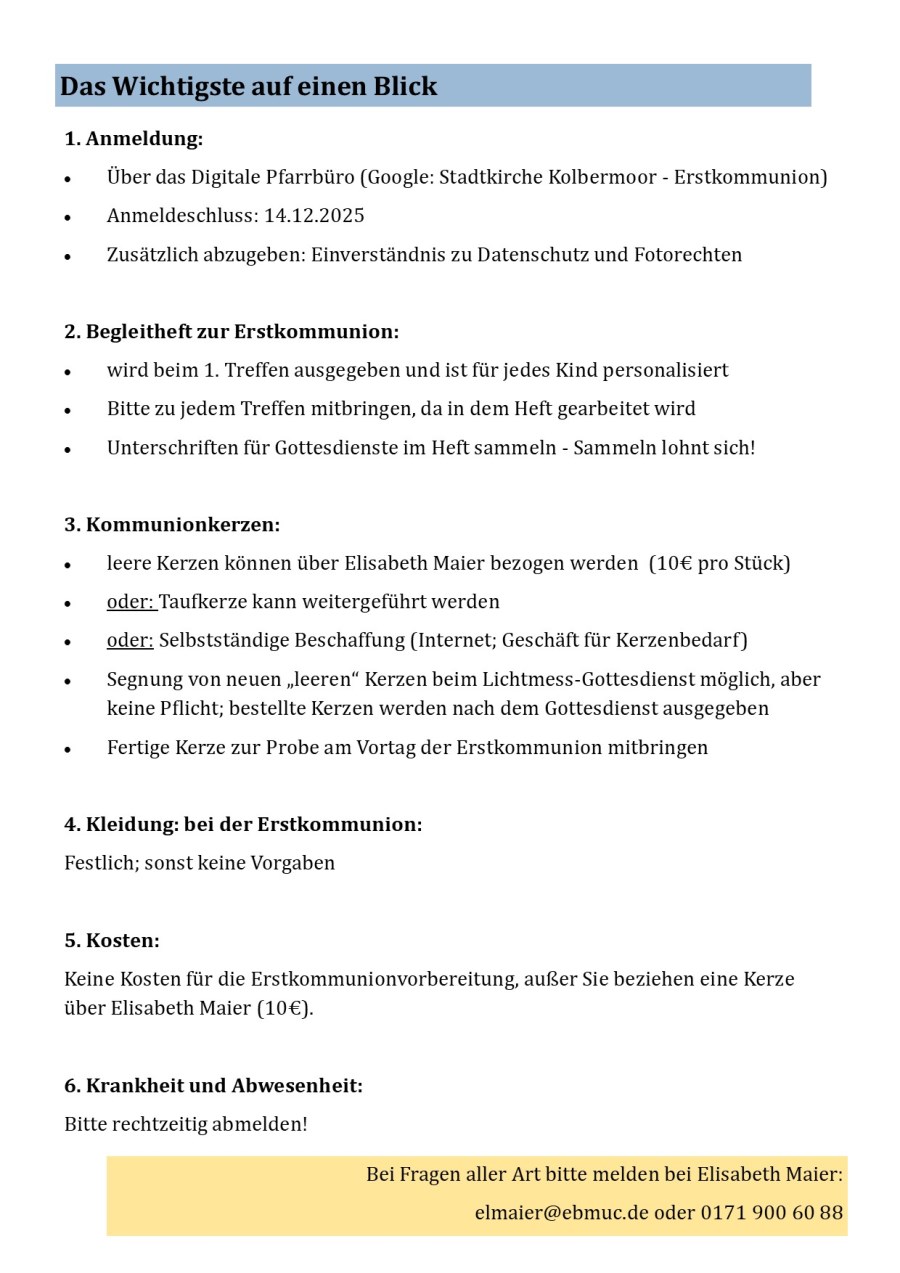 Termine Erstkommunion 2026 Seite 2