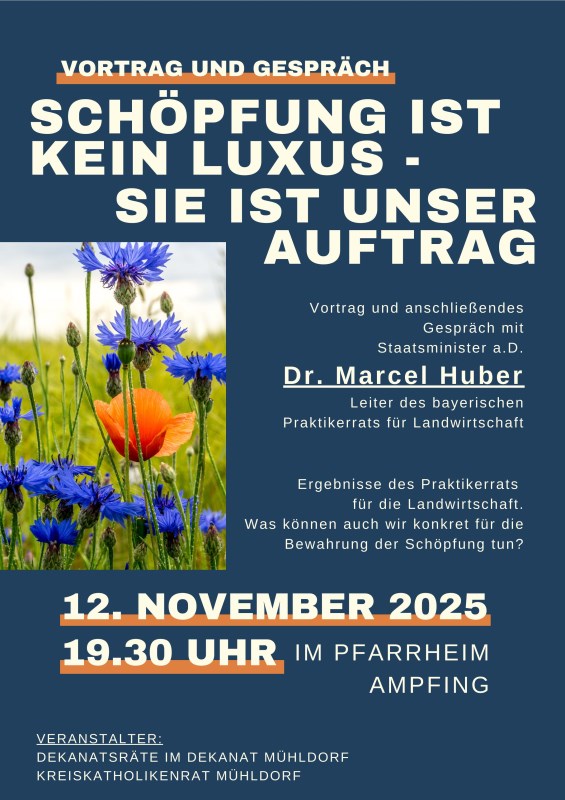 Vortrag und Gespräch: Schöpfung ist kein Luxus - sie ist unser Auftrag