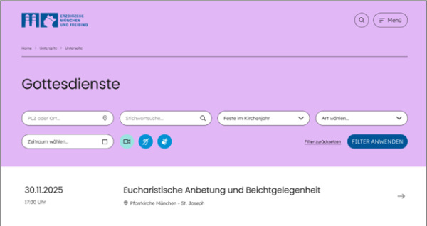 Termin im neuen CMS