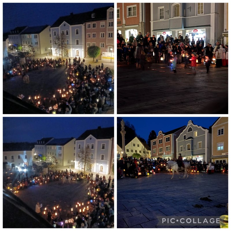 Das Pfarrkinderhaus feiert auf dem Marktplatz St. Marting
