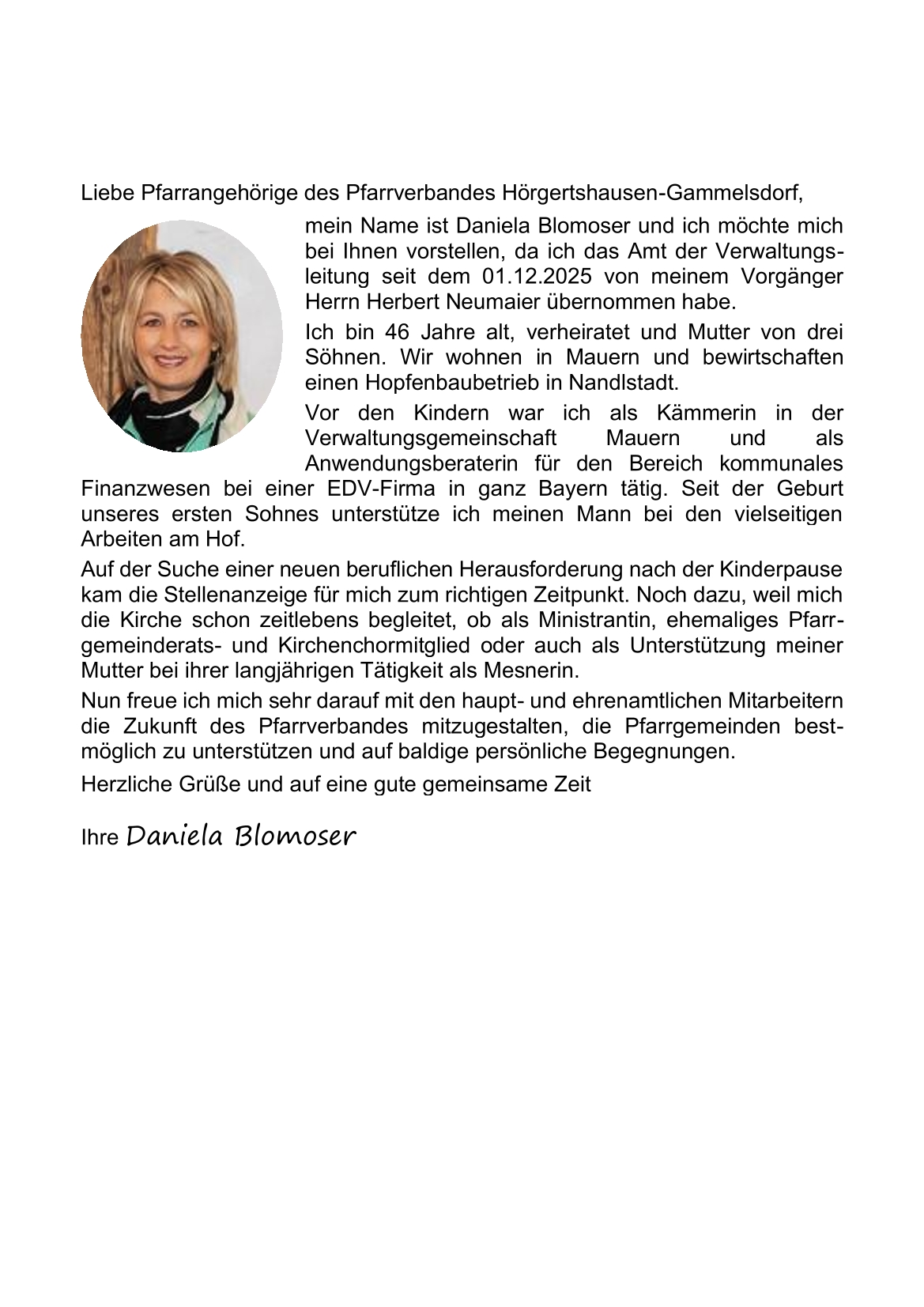 Vorstellung Daniela Blomoser oÜ