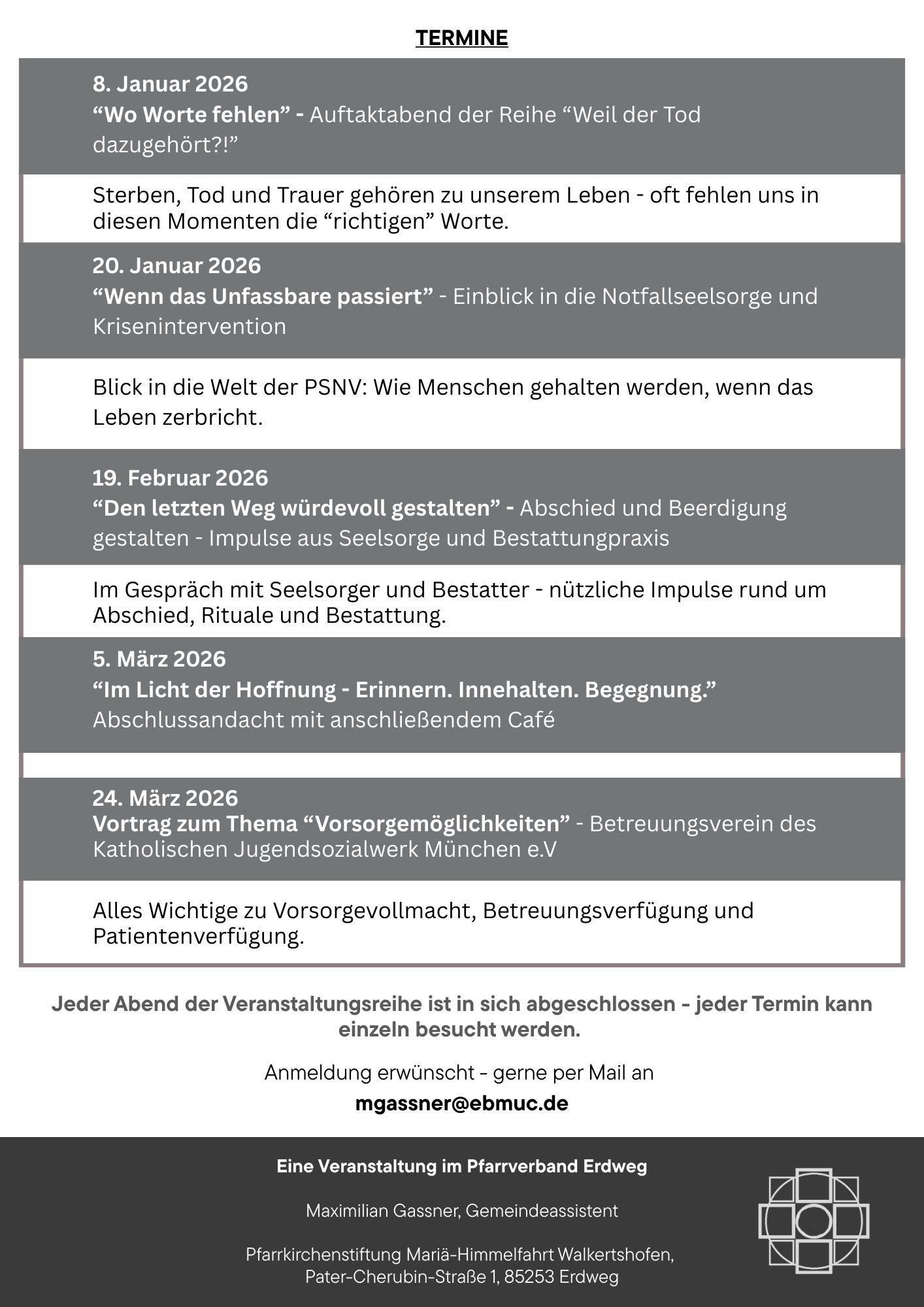 Seite 2 - Abendreihe zum Thema Sterben, Tod und Trauer