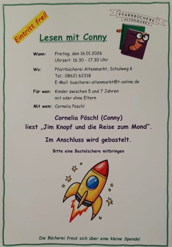 Lesen und Basteln mit Conny in der Bücherei Altenmarkt