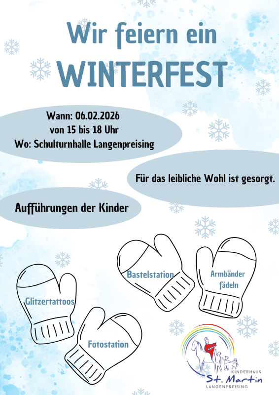 Einladung zum Winterfest am 06.02.2026 von 15 bis 18 Uhr