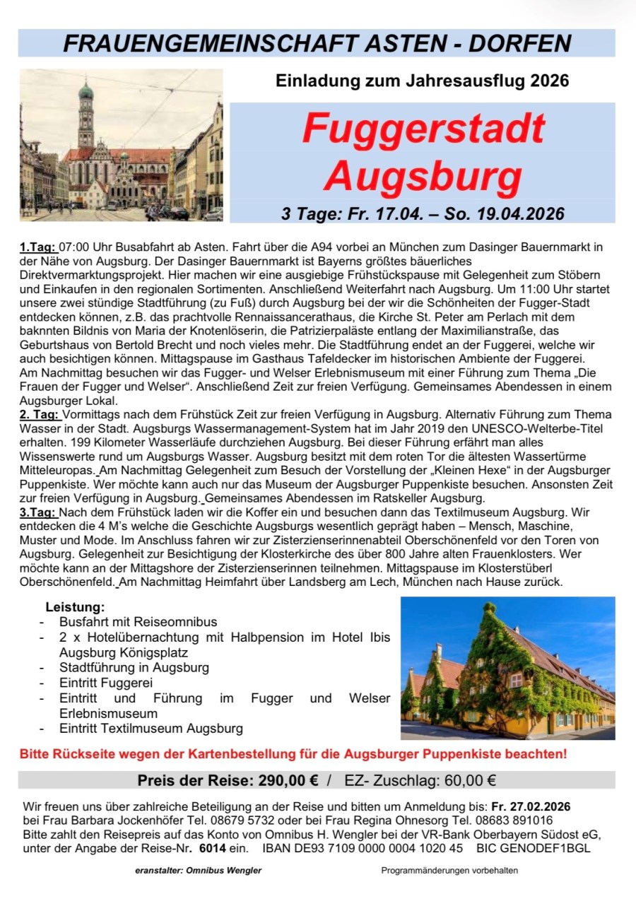 Ausflug Augsburg 2026