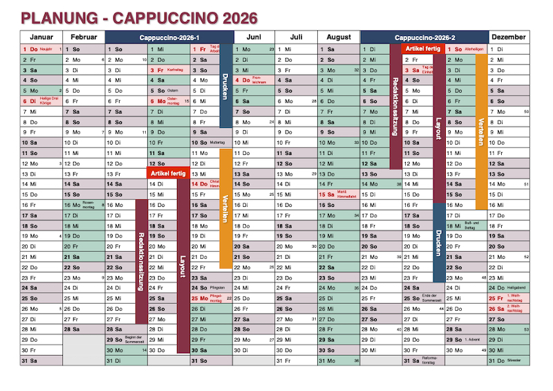 CAPPUCCINO-Jahresplan-2026