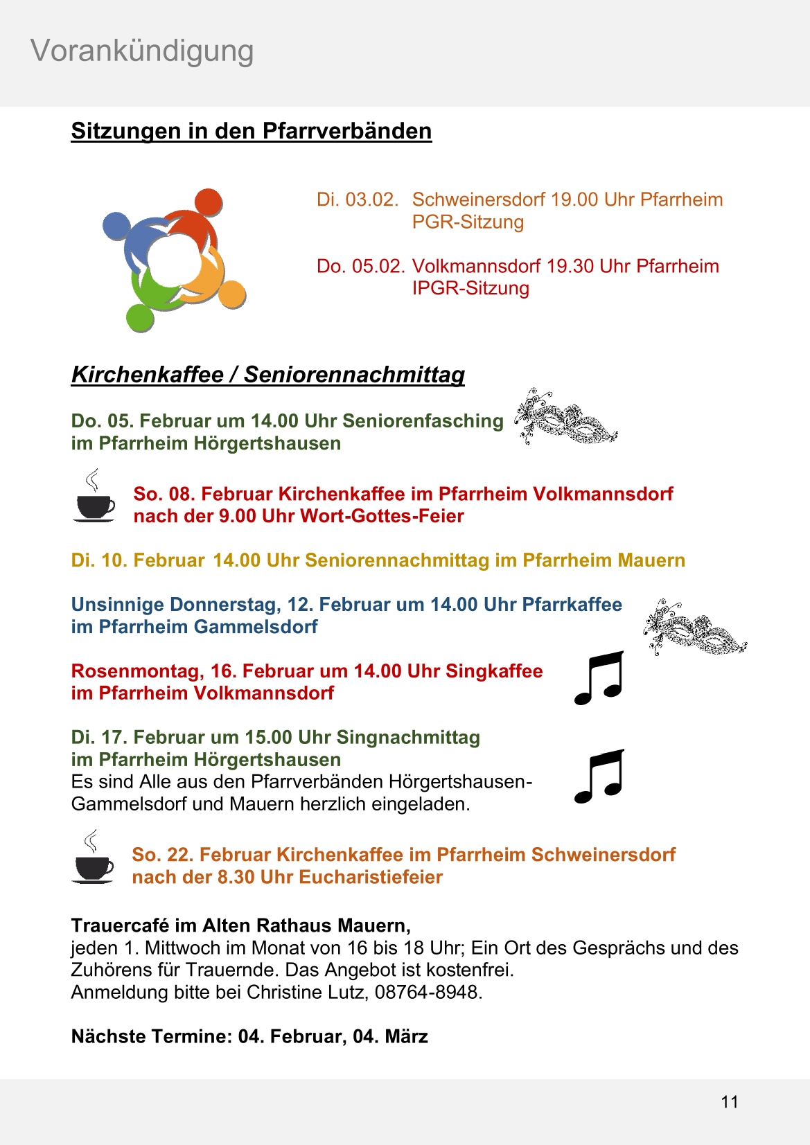 Pfarrblatt für die Pfarrverbände Hörgertshausen-Gammelsdorf und Mauern 02.Februar bis 01.März 2026 Seite 11