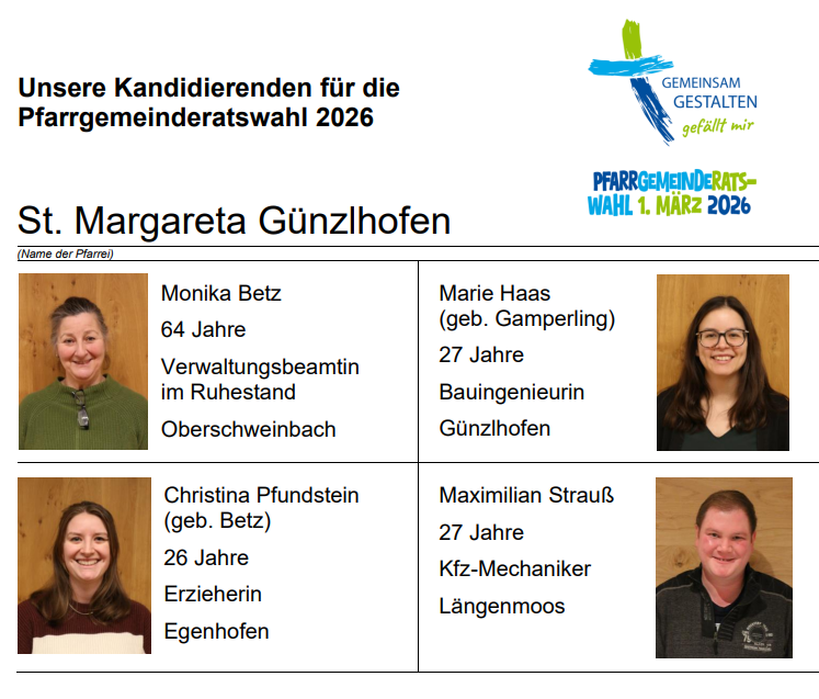 Kandidatenaushang, Günzlhofen, PGR