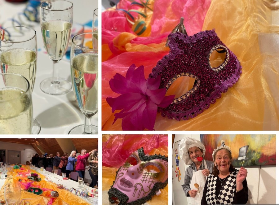 Bildmosaik vom Fasching im Frauenkreis 2026