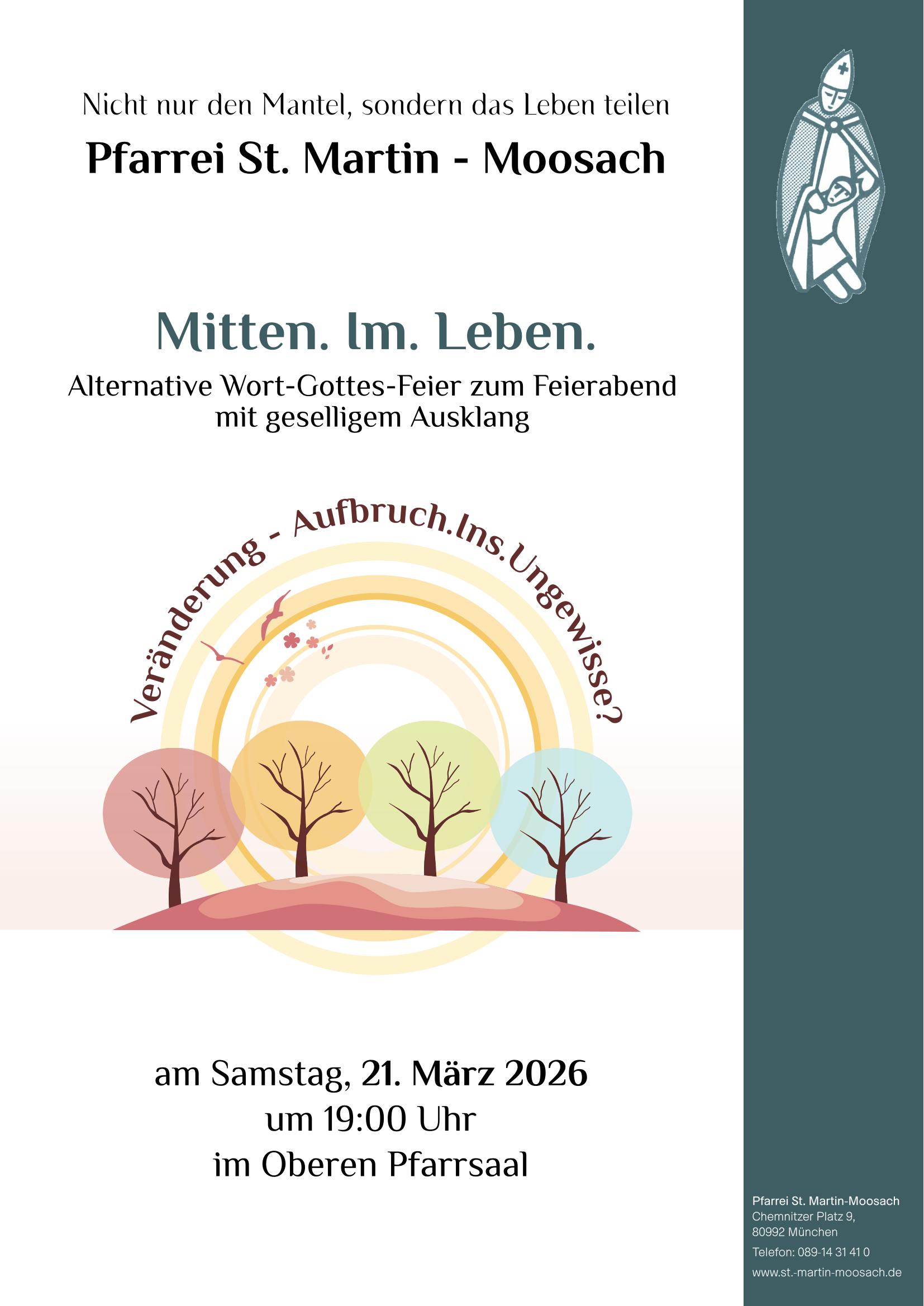 Plakat zum Gottesdienst Mitten im Leben