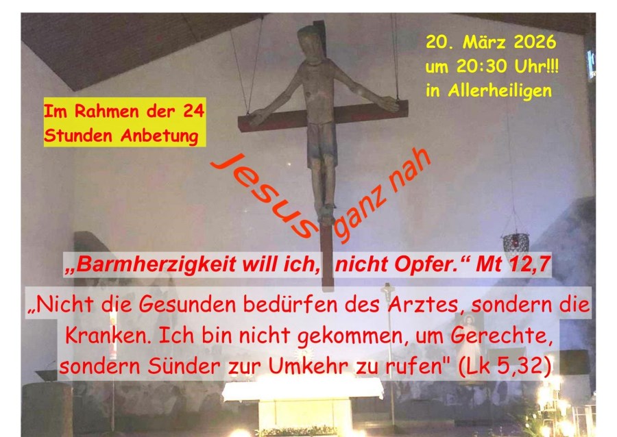 Jesus ganz nah im Rahmen von 24 Stunden für den Herrn am 20. März 2026