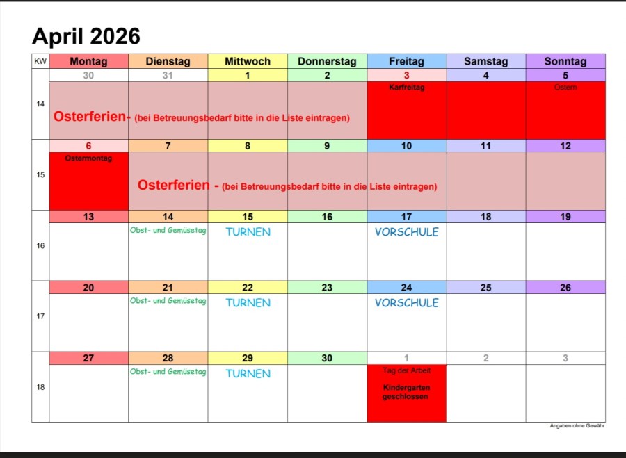 Kalender 2026