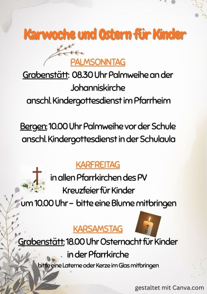 Kindergottesdienst in der Karwoche