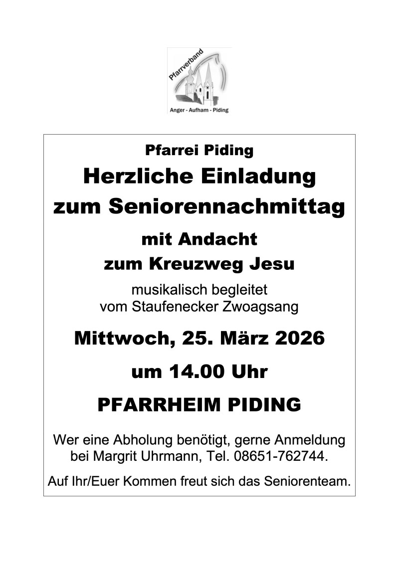 Seniorennachmittag März 2026