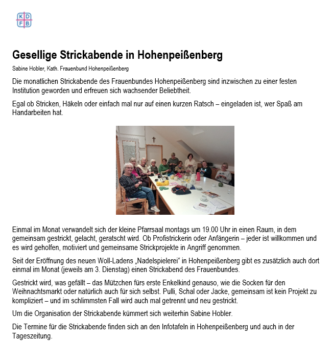 Stricktreff mit Sabine Hobler 2026