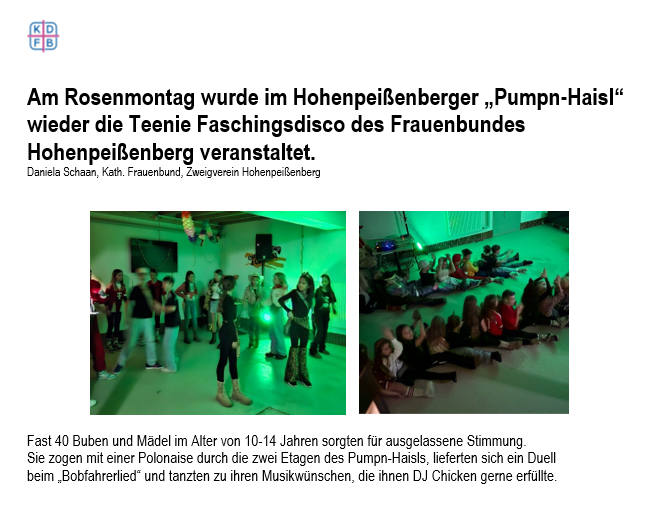 Teenie Disco Rosenmontag 2026