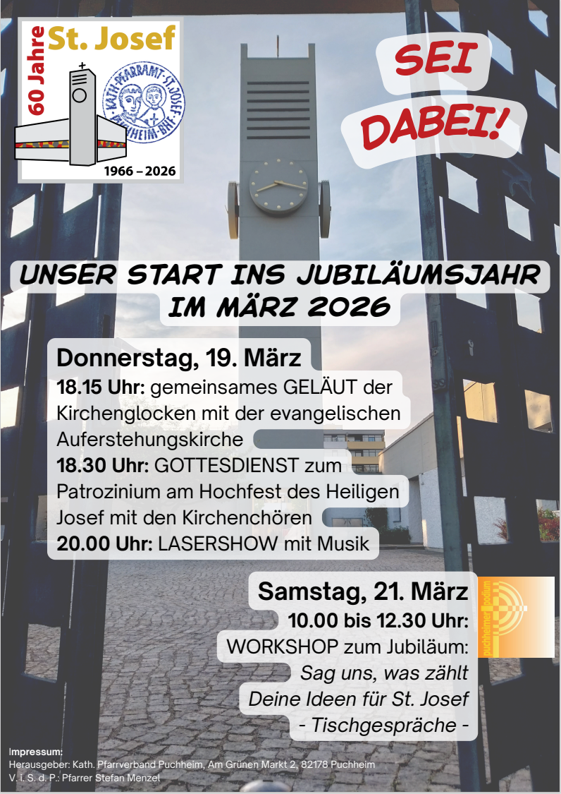 Plakat, Jubiläum, Puchheim, St. Josef, Dekanat Fürstenfeldbruck