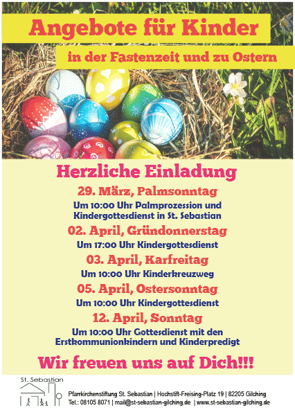Angebote Kinder Ostern 2026