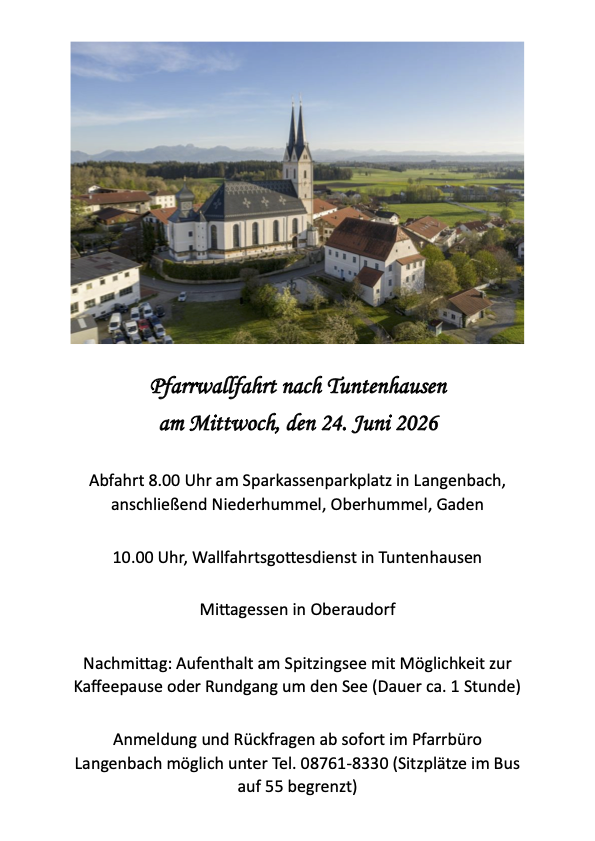 Pfarrwallfahrt Tuntenhausen 2026