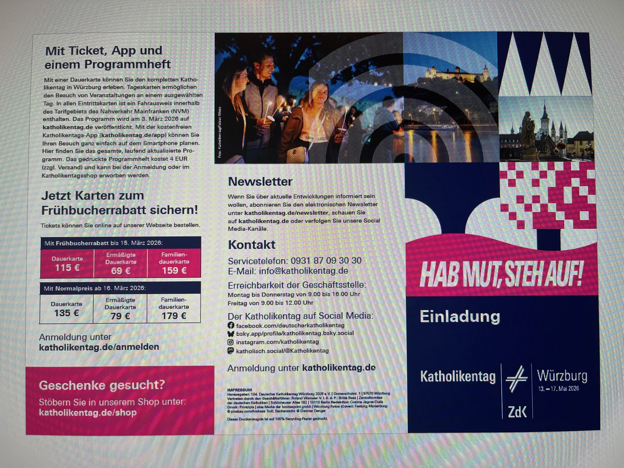 Einladung Katholikentag 2026