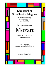 Plakat für Mozartmesse an Ostern in AM