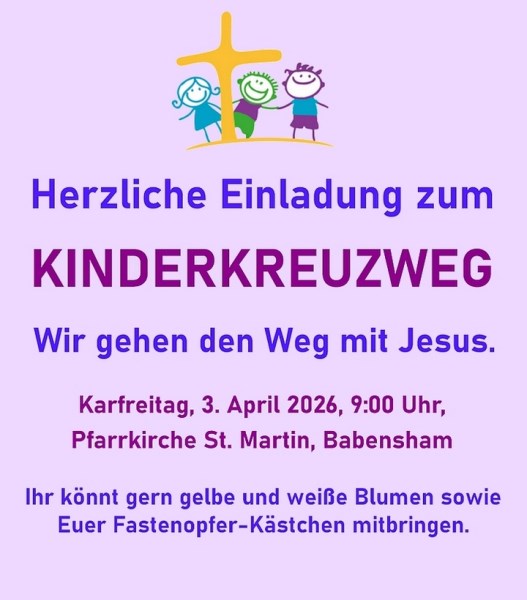 Kinderkreuzweg 2026 in Babensham