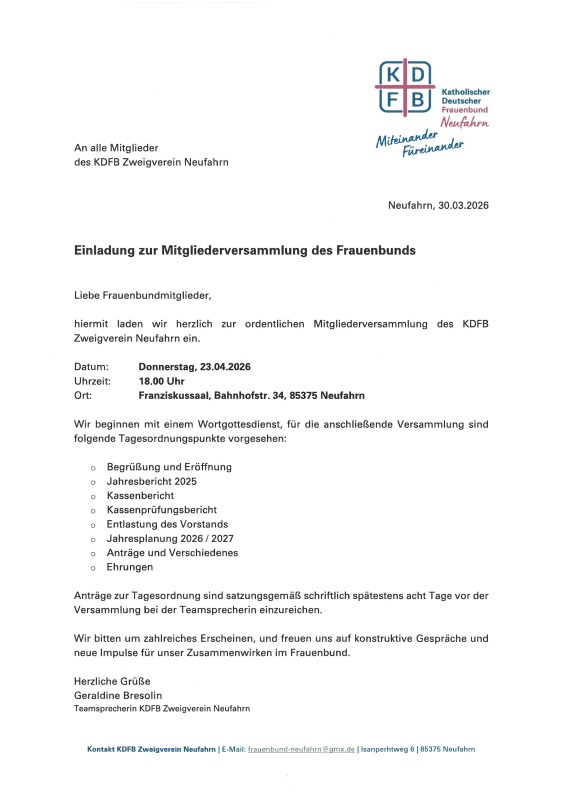 KDFB Mitgliederversammlung